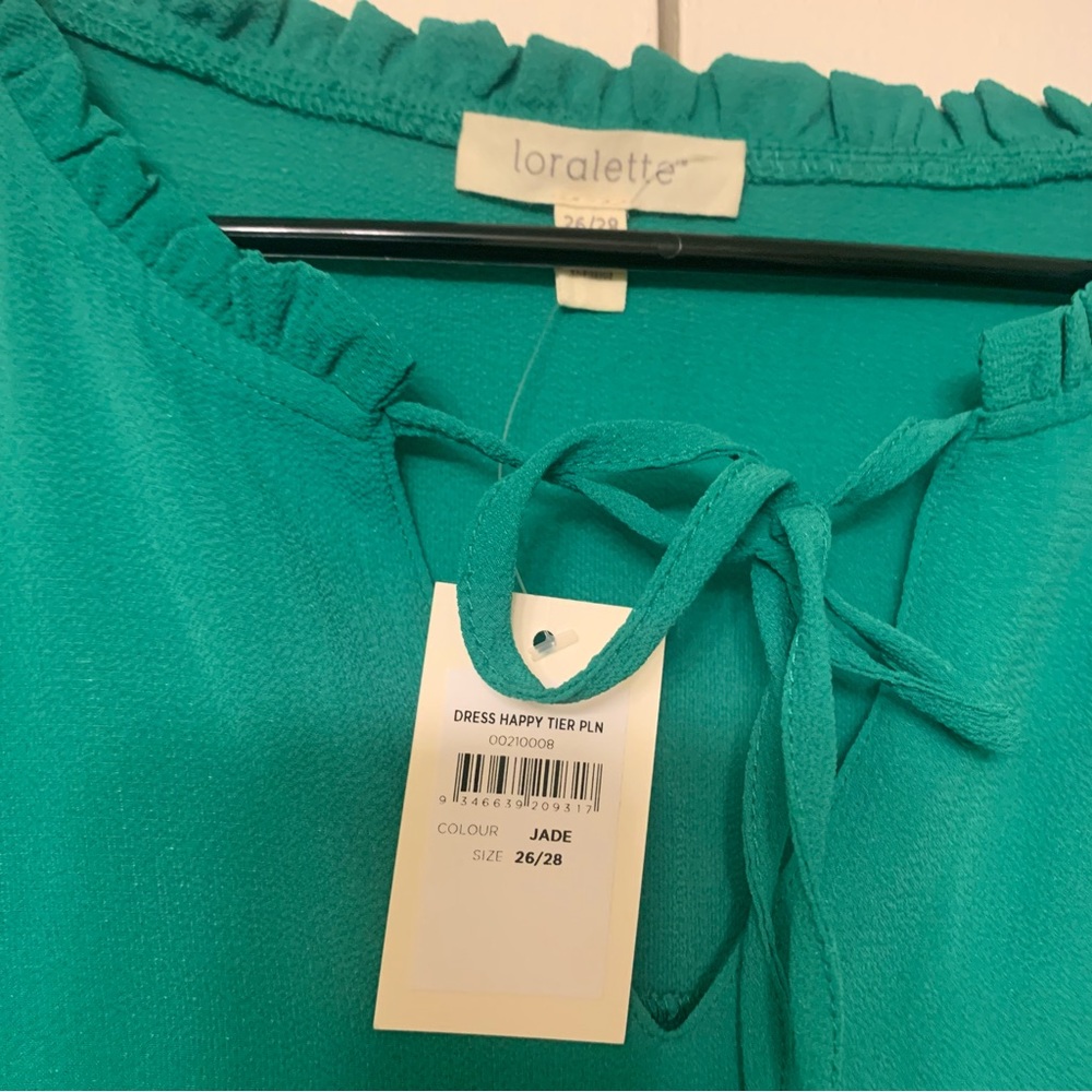 Loralette Happy Teir Jade Green Dress Size 26/28 - Picture 4 of 10